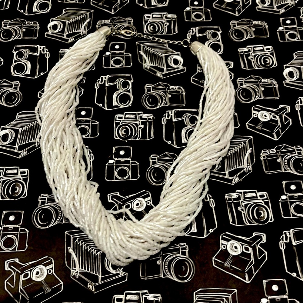 “Snow Kissed” Shimmering Seed Bead Necklace